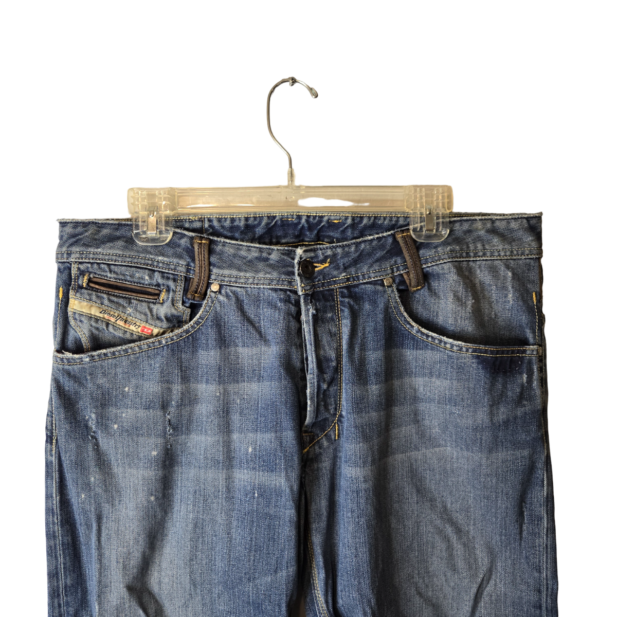 Diesel Onijo 00732 Blue Denim Distressed Straight Button Fly