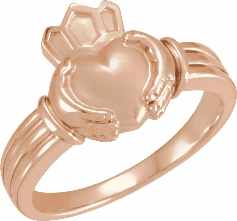 Mens rose gold claddagh hotsell ring