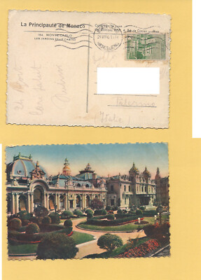 12238 PRINCIPATO DI MONACO 1936 Briefmarke 2f Einzelkarte STORNIERUNG