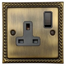 G&H Roped Antique Brass MABB Light Switches, Plug Sockets, Dimmers, USB, Toggles