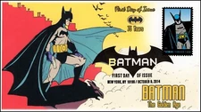 AO-4935-3, 2014, Batman, Golden Age, Add-on Cachet, Pictorial Postmark, First Da