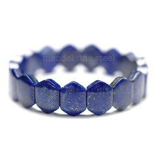 Genuine Real Blue Lapis Lazuli Bracelet Stone Lapiz Stretching Gemstone Jewelry