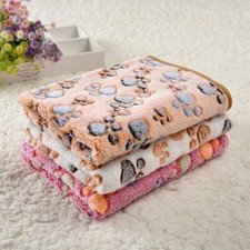 Pet soft fleece warm blanket dog cat paw print cat dog puppy bed mat sleep
