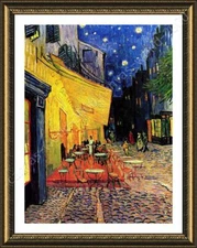 Cafe Terrace by Vincent Van Gogh | Framed canvas | Wall art HD poster giclee