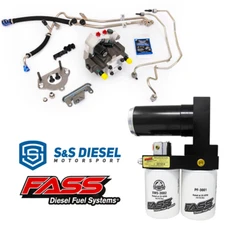 FASS 220GPH Fuel Lift Pump & S&S CP4 To DCR Kit For 17-22 Ford 6.7L Powerstroke