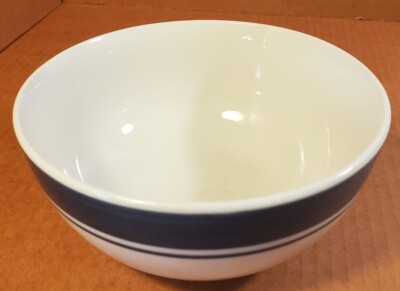 Gibson Everyday White Bowl With Blue Stripe Cereal Soup Salad