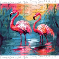 20oz Skinny Tumbler Sublimation Transfer Pink Flamingo Ready To Press