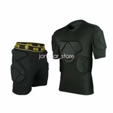 Football Soccer Men's Goalie Goalkeeper  Crashproof Short Sleeve Pants Protector
