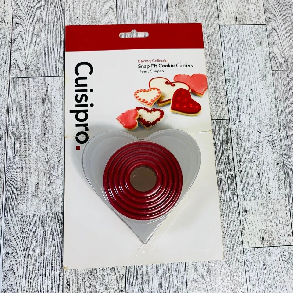 Cuisipro Día de San Valentín Galleta Cortadores de Corazón Amor Ajuste a Presión 5 Tallas Boda Evento Foto 4 de 4