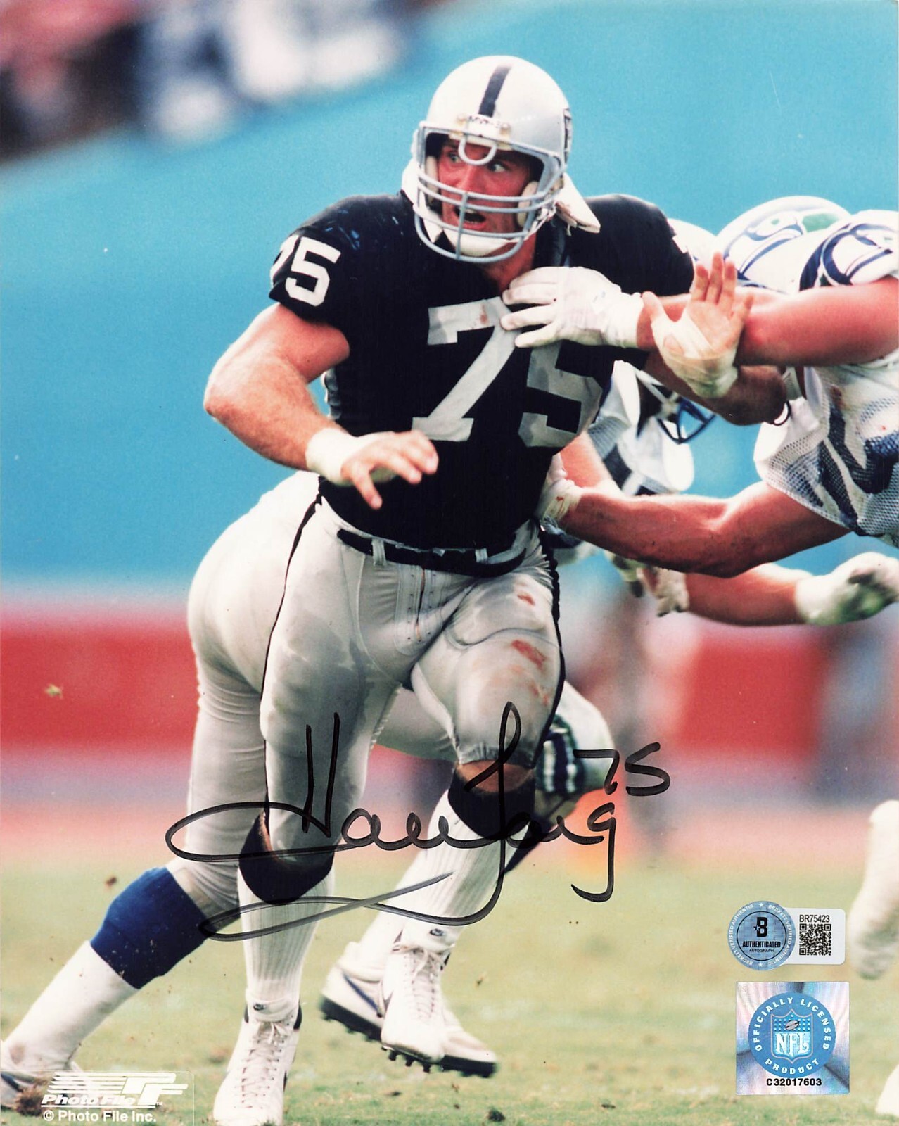 Howie Long Autographed Signed Oakland Raiders (Raiders)- color 8x10 photo-BAS #BR75423 