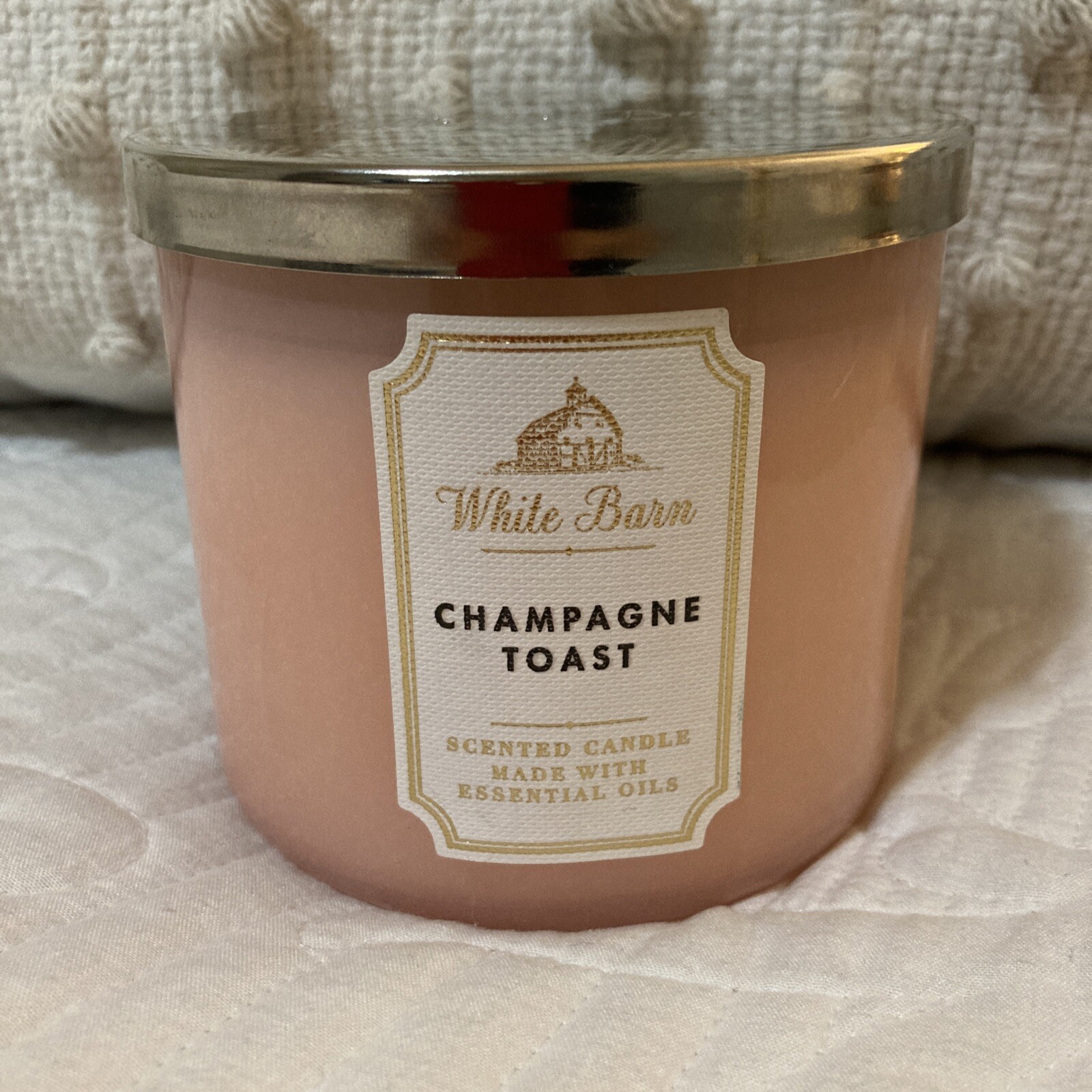 Bath & Body Works White Barn Champagne Toast Candle 3 Wicks Large 14.5