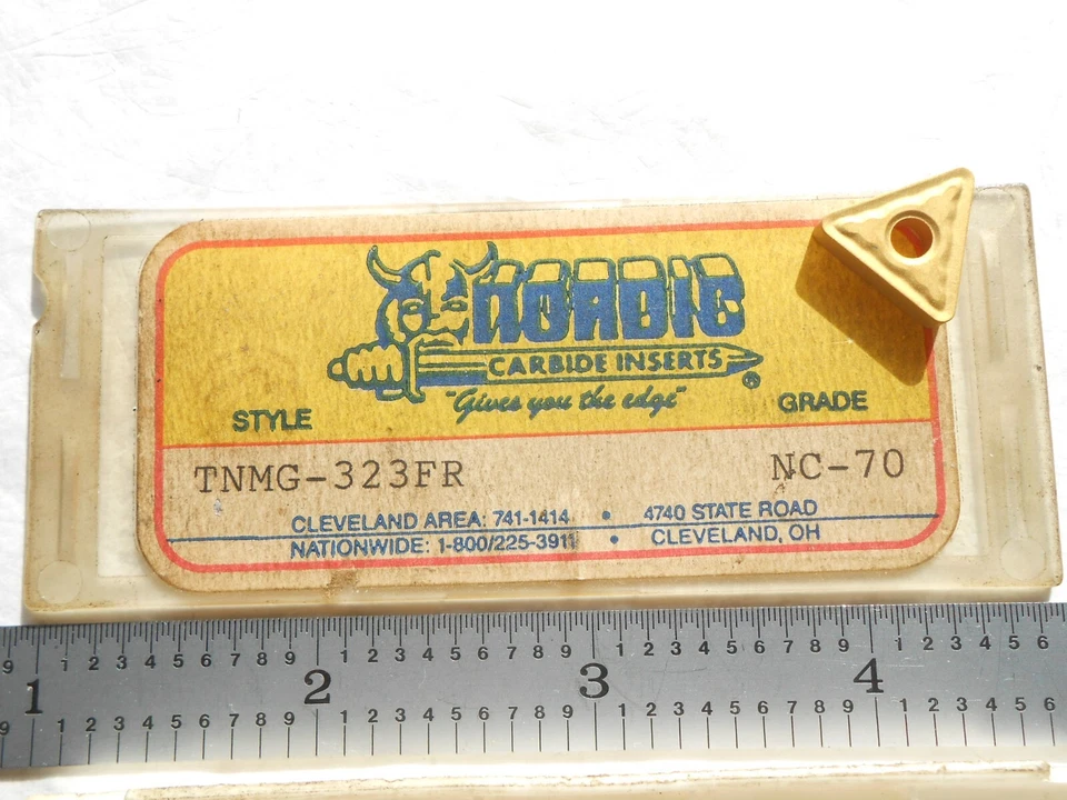 NUEVO 10 PIEZAS. INSERTOS DE CARBURO INDEXABLES NÓRDICO EE. UU. TNMG-323FR GRADO ACERO NC-70 Foto 4 de 4