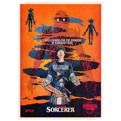 Stranger Things Sorcerer Chapter Four Orange Art Poster