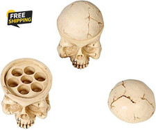 Tattoo Ink Cup Holder,7 Holes Hard Skull Resin Tattoo Ink