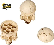 Tattoo Ink Cup Holder,7 Holes Hard Skull Resin Tattoo Ink 