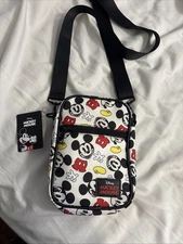 New With Tag Disney Mickey Mouse Bioworld Crossbody Bag White Black Red Pouch
