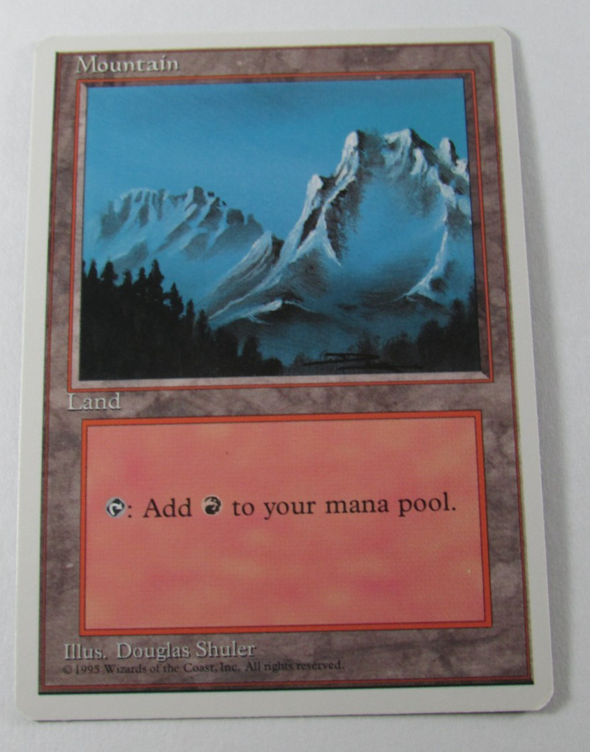 MAGIC THE GATHERING 4th EDITION MOUNTAIN LAND NM ENGLISH MTG