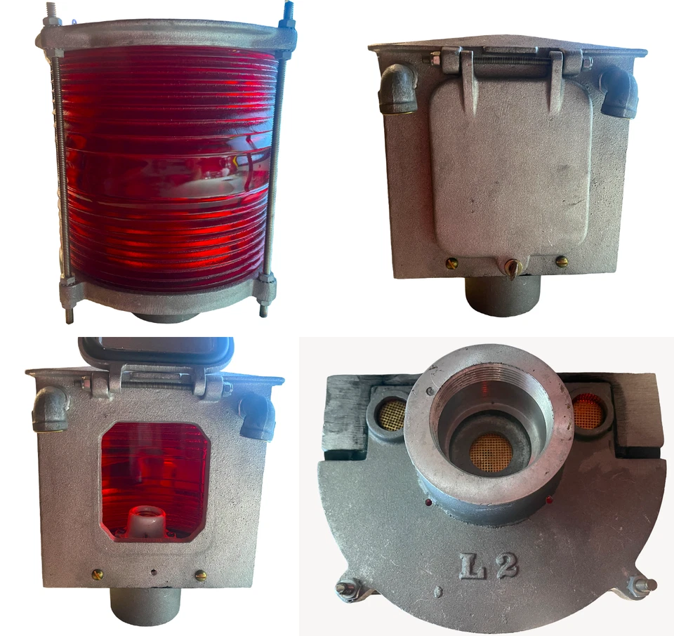 НОВЫЙ ВИНТАЖНЫЙ L2 мост морской маркер навигационная лампа/красный объектив Френеля pd 99z