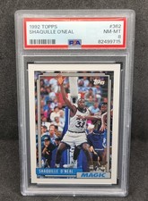PSA 8 1992 TOPPS ROOKIE DRAFT PICK SHAQUILLE ONEAL #362. MAGIC