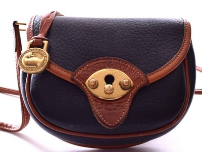 Vintage Dooney & Bourke Cavalry Mini Crossbody Belt Bag Navy AWL