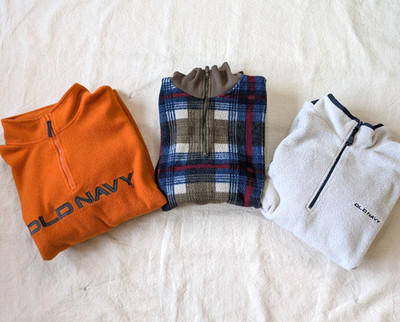 VTG Lot of 3 90s Y2K 1/4 Zip Fleece Sweatshirts Old Navy Bugle Boy XL/LG