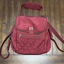 Zaino Travelon Antifurto Pieghevole Trapuntato Trasformabile Tracolla Rosso