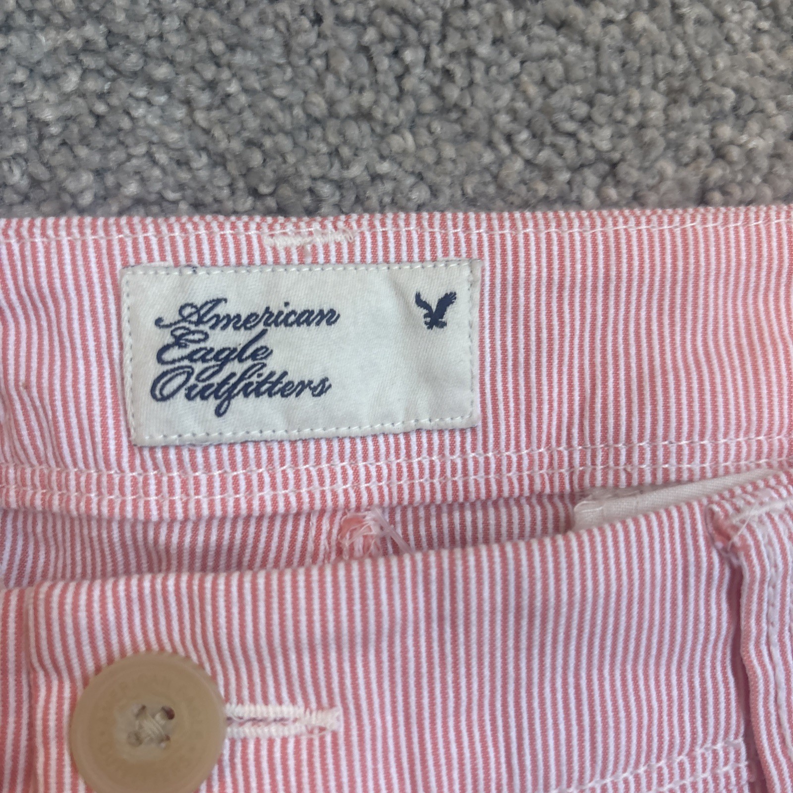 NEW American Eagle Women's Pink Y2K Rare Striped Shorts Inseam 3” VTG image 5