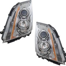 Driver And Passenger Headlight For Cadillac Cts 2008-2015 Halogen W Bulbs Capa