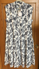 umgee White/Black Slevless Size L Elyn Taylor Aven Long Maxi Dress NWT