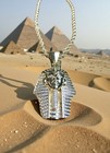 18K GOLD ROPE 24” CHAIN EGYPTIAN PHARAOH LAB DIAMONDS NECKLACE *MADE IN ITALY* — photo 2
