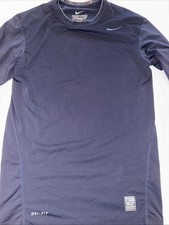 Nike Pro Combat Mens M L Dri-FIT Compression Shirt Navy Blue Long Sleeve Top