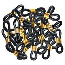 TTSAM 40 Pieces Eyeglass Chain Ends Adjustable 20 x 4mm, Black and Gold