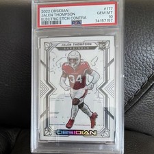 Panini Obsidian Electric Etch Contra Rookie Jalen Thompson #177 PSA 10 2022