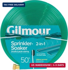 Gilmour 2-in-1 Sprinkler Soaker Hose, 50 ft Heavy Duty Watering Hose with Holes,