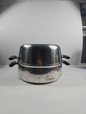 Vtg WEAR-EVER  INNER-CLAD PLUS #854 Aluminum/Stainless 4 Qt. Top And Bottom Only