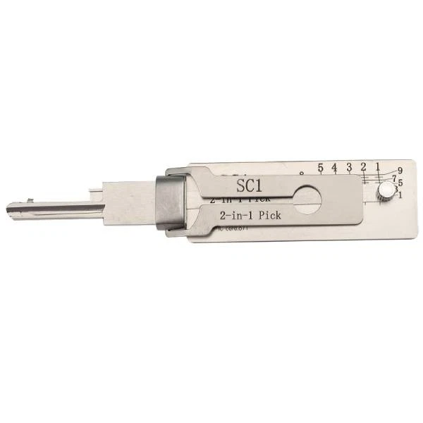 Lishi SC1 Schlage 5-Pin Locksmith Tool – 2‑in‑1 Servicing Tool
