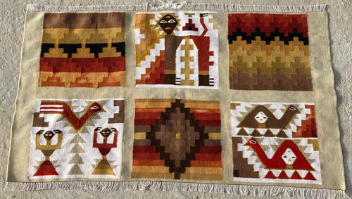 Vintage Traditional Handmade Beautiful Tunisian Kilim Floor Rug Carpet 98x54 cm