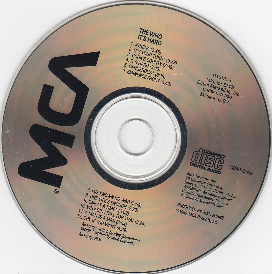 The Who - It’s Hard CD 1982 EARLY JVC PRESS MCAD-25986 Foto 3 de 4