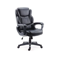 Alera KD4519 Kirkdale Bonded Leather Manager Chair - Blk Seat/Back/Blk Base New