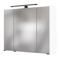 BadmöBel Spiegelschrank Weiß 80Cm Led-Beleuchtung Badspiegel Badezimmer-Spiegel