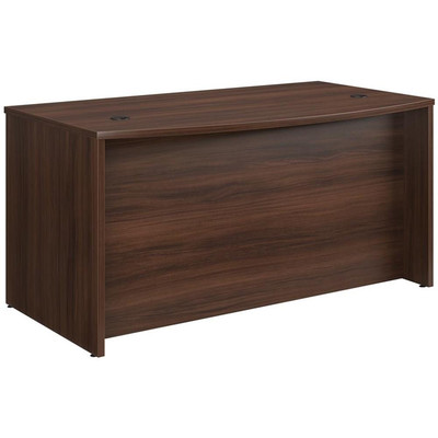 Sauder Affirm Engineered Wood Bowfront Executive Desk in Noble Elm/Brown