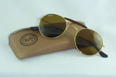 Excellent! Vintage Ray Ban USA B&L Outdoorsman 52 21 Round Aviator B15  W0921 - Bild 1 von 4