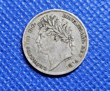 1825 Sixpence George IV British Silver Coin