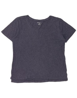 Eddie Bauer Damen T-Shirt Oberteil UK 16 Large dunkelblau Baumwolle AF15
