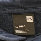 Under Armour Men's Large Fleece Pullover Hoodie Navy Blue Logo