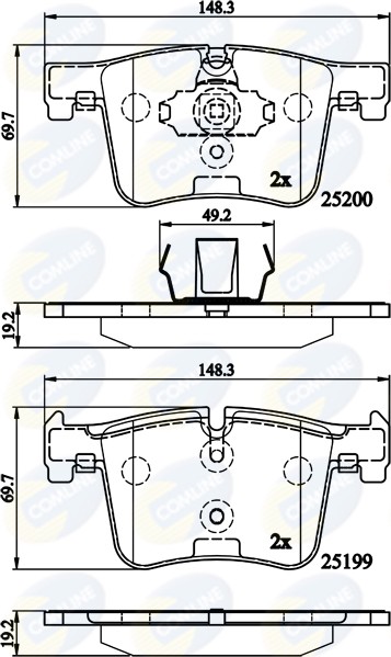 Front COMLINE CBP02149 Brake Pad Set, disc brake for BMW