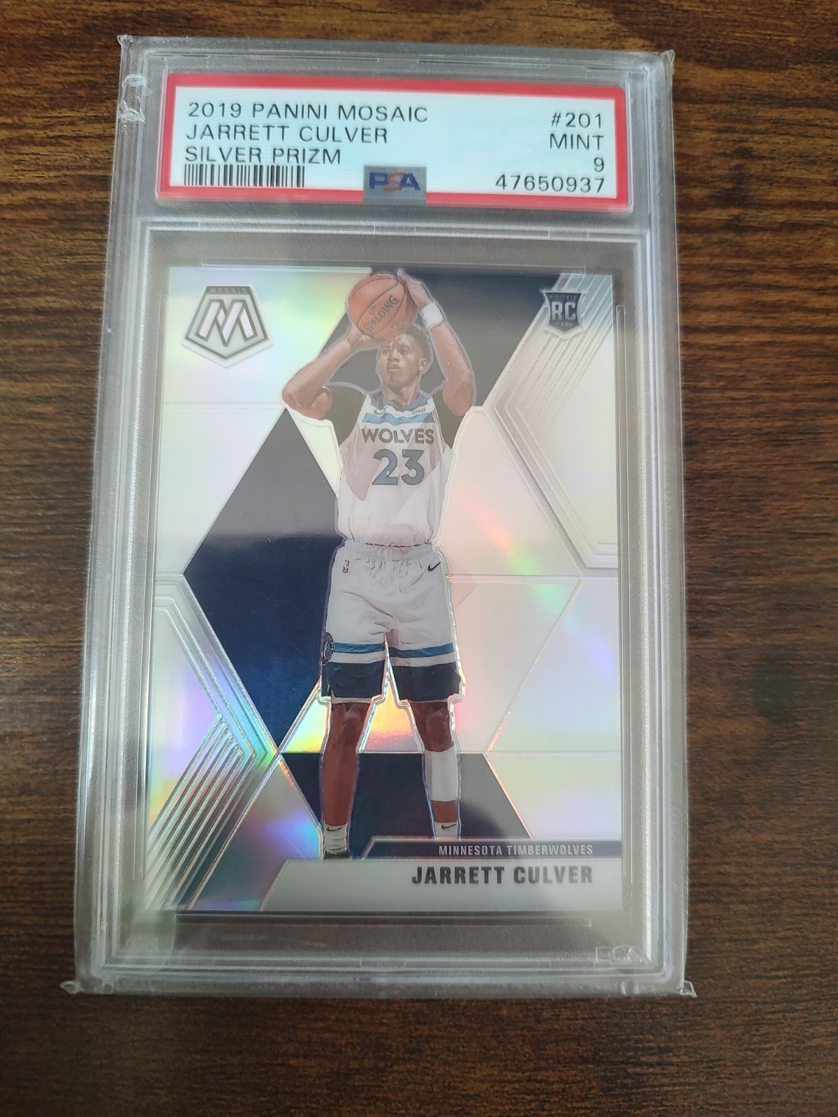 2019-20 Panini Mosaic - Rookies Jarrett Culver 201 Silver Prizm (RC) GRADED PSA9