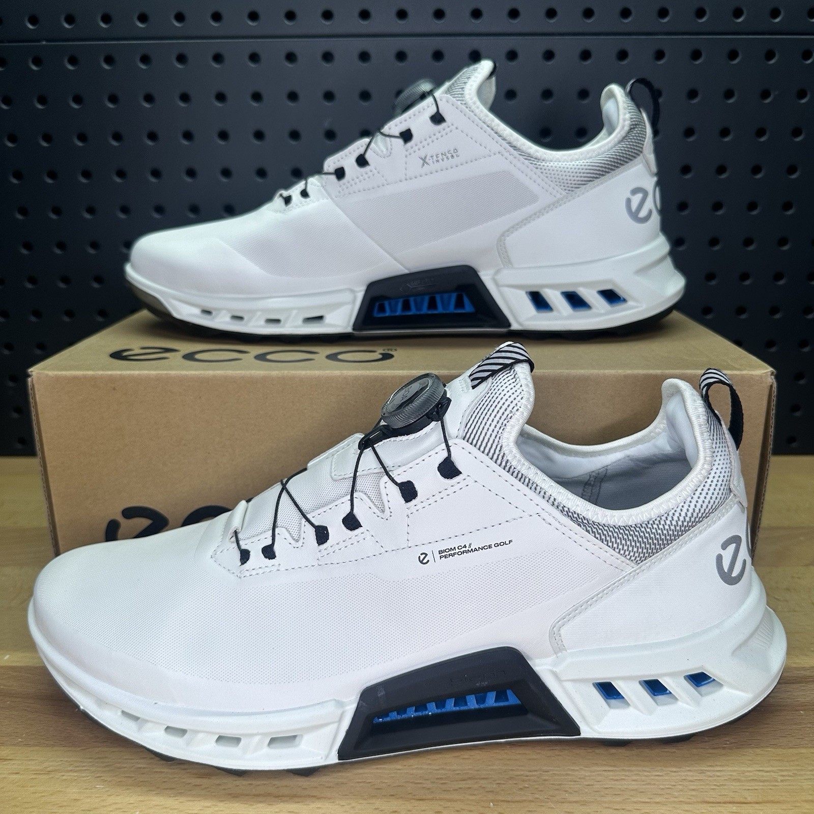 ECCO Biom C4 Boa Gore-Tex GTX Golf Shoe White Black Men's Si