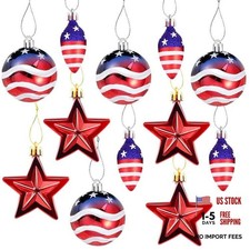 Sfcddtlg Ornaments Hanging Balls- 4th of July Independence Day 12 Pcs Patriotic
