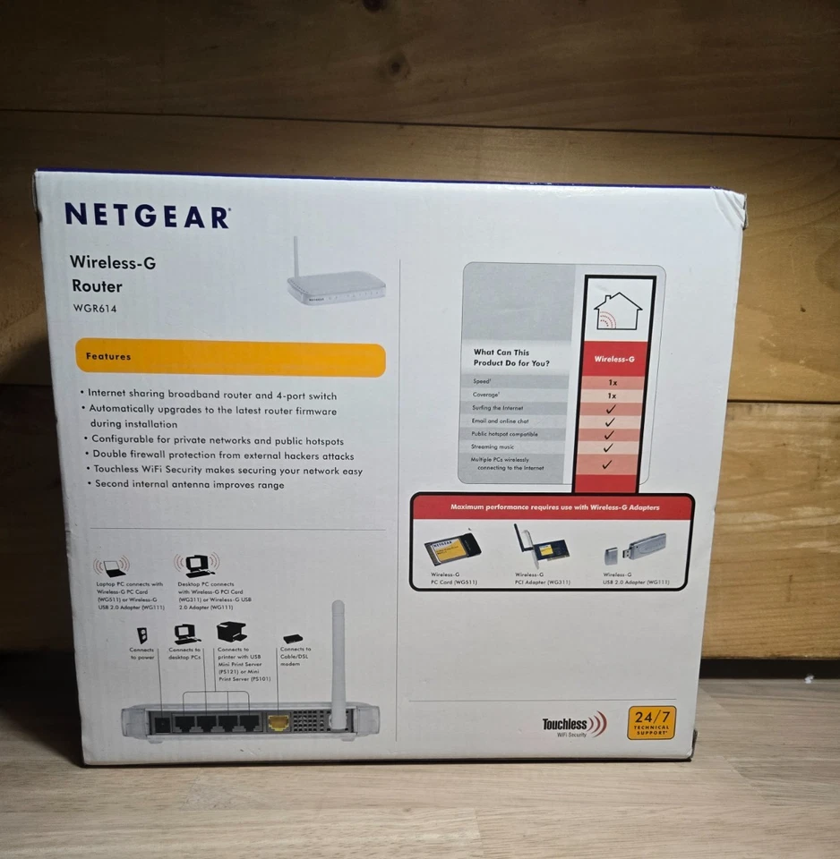Netgear wireless G router WGR614 internet home computer network laptop White NEW - Image 2 of 4